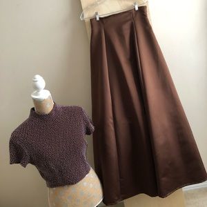 Caché vintage 2-pc beaded top, satin skirt gown